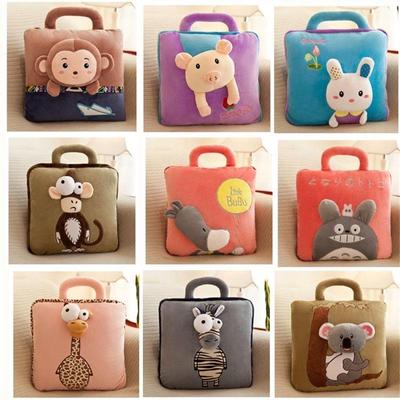 Мультяшная подушка для сна и складное одеяло: Многофункциональная подушка для офиса, автомобиля, спинки сиденья, с кондиционером