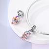 Girl Cute Pink Unicorn Baby Pendants Metal Original Beads Fit Charms Bangle Pendant Accessory Gifts Ideal for Elegant Fashion Beautiful Lovely