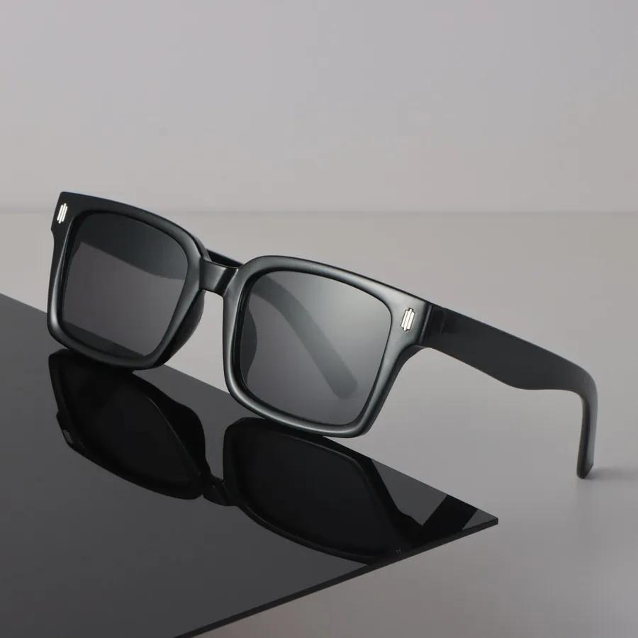 Дизайнерские квадратные солнцезащитные очки Женские Мужские Винтажные Черные Солнцезащитные очки Модные Личностные Очки Зеркальные линзы Сексуальный Бренд