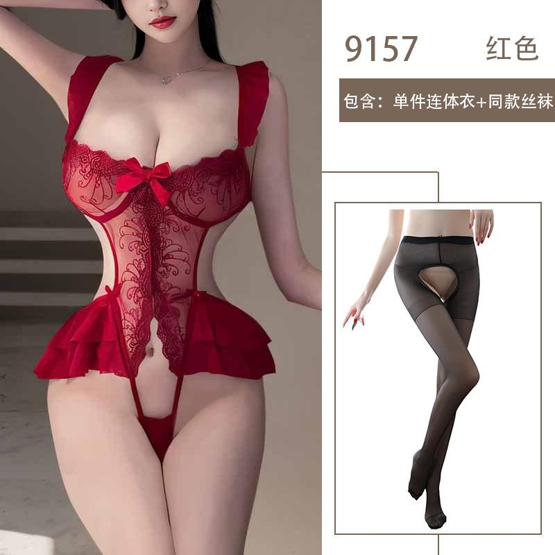 Сексуальное нижнее белье сексуальное цельное боди без застежек горячее постельное флиртующее униформа страсть соблазнение халат