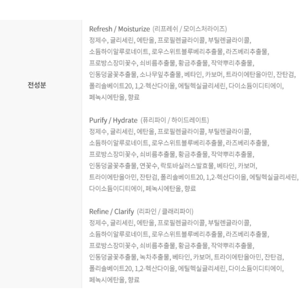 Eunyul Очищающая и освежающая тканевая маска Увлажняющая 5 видов x 10 шт. Набор