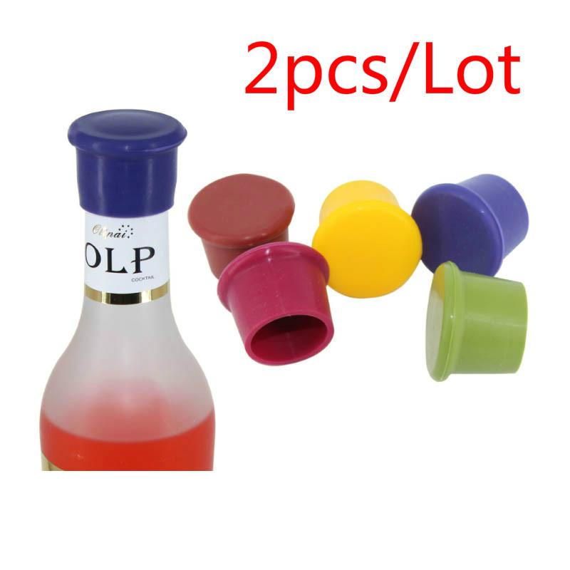 2pcs/Set Silicone Wine Bottle Stoppers Leak Wine Bottles Sealers Fresh Keeping Bottle Caps for Red Wi