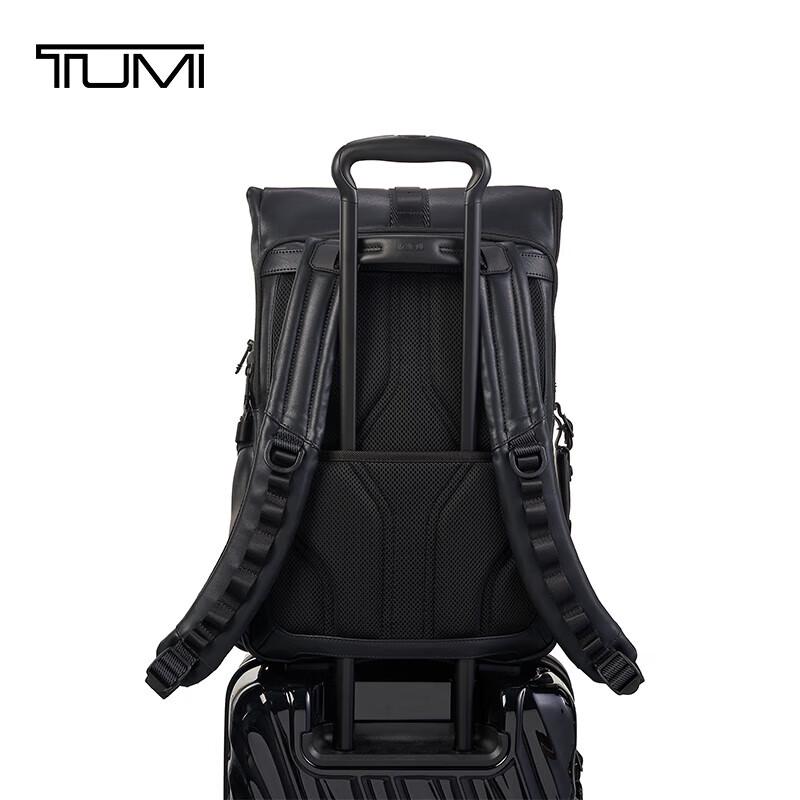 TUMI Men's Leather Business Laptop Backpack