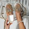 Туфли Muffin Shoes Женские туфли большого размера Лоферы на платформе Весна-лето Туфли Lazy Shoes Педаль со стразами