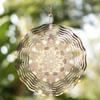 10 Inch Metal Wind Spinner Snowflake Design Outdoor Decor for Garden Patio Balcony 360 Degree Rotating Hook No Battery Needed Gift