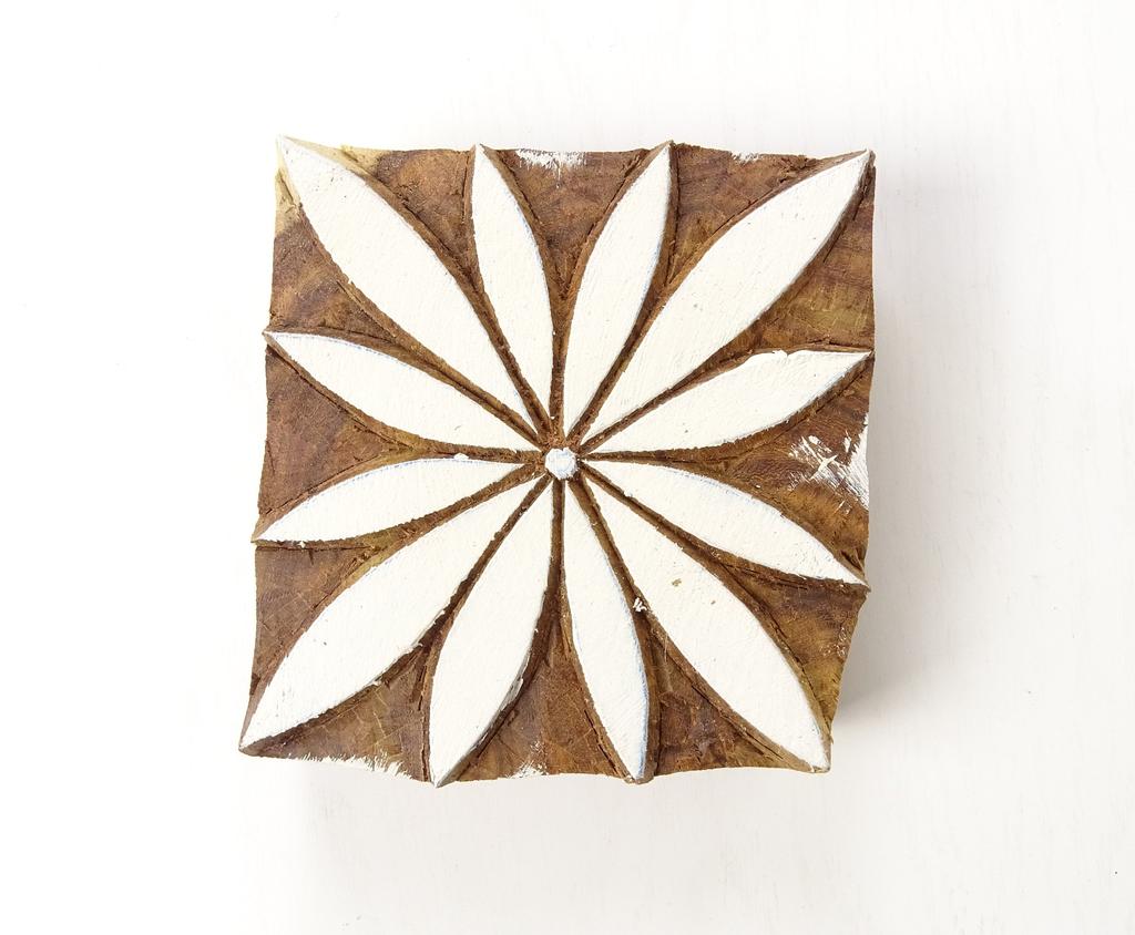 Звезда Индийского Деревянного Блока Искусство Ручной Резной Печатный Блок Текстильный Штамп