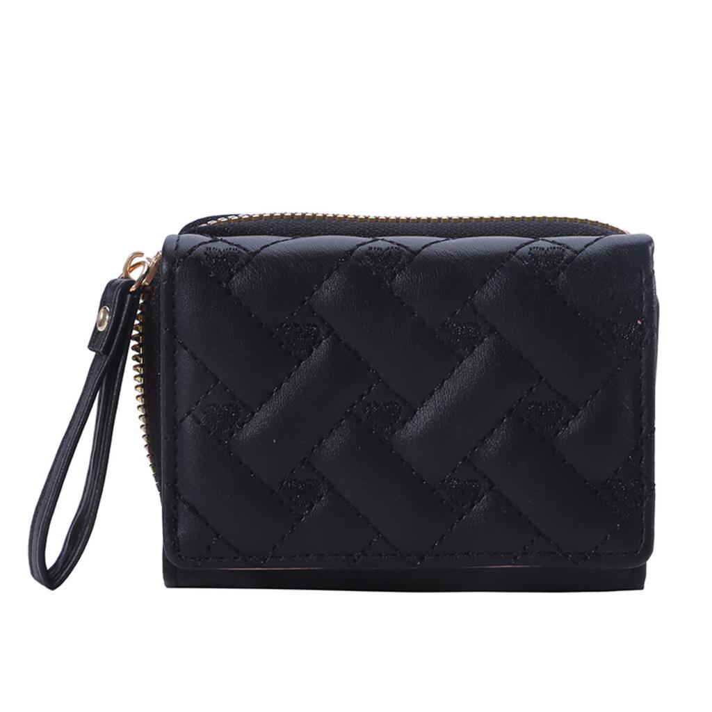 Women's Short Embroidered Love Zero Wallet Zipper Buckle Large Capacity Card Bag Versatile Fashion Simple