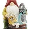 Solar Pumping Gnome Figurine with Light Washing Dog Dwarf Elf Resin Statue Sculpture Outdoor Garden Porch Yard Lawn Decoration Ornament