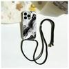 European & American Marble Crossbody Lanyard Phone Case for iPhone 14 and 16 Pro Max