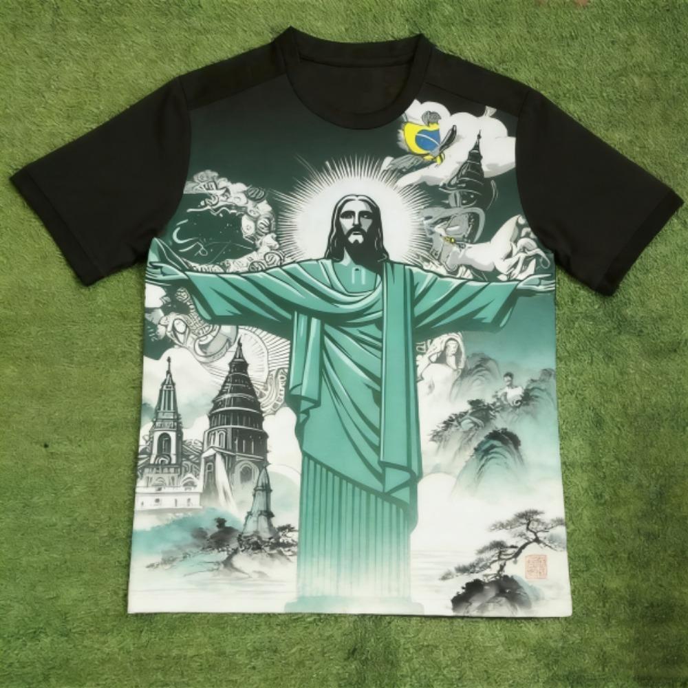 European Style Fashion JESUS Printed T-shirt Summer Kids Casual Outdoor Girl and Boy Short Sleeved Tees Top Pullover