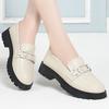 New Leather Women's Single Shoes Non-slip Low-heeled Women's Shoes Fashionable and Casual Large-size Mother Soft-soled Women's Leather Shoes