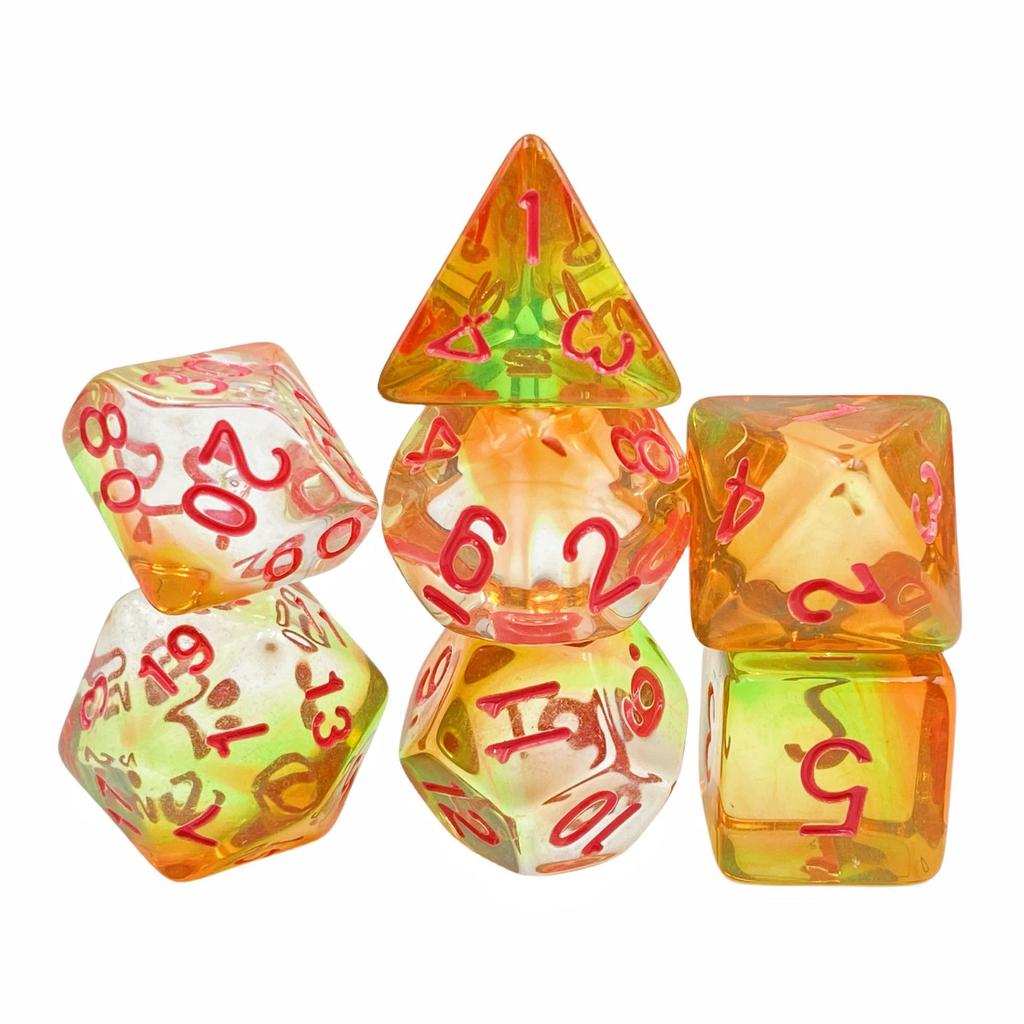 7 шт./лот, многогранные игральные кости из смолы D&D D4 D6 D8 D10 D% D12 D20, многогранные игральные кости TRPG, настольные игры