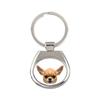 Chihuahua Short-haired, Chihuahua Smooth - Geometric Keychain with a Photo and the Inscription