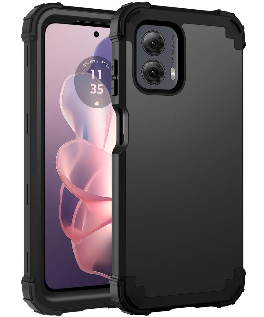 Чехол 3-в-1 для Motorola Moto G Power 5G 2026, прочный, противоударный, с мягкой силиконовой подкладкой, жесткая пластиковая крышка