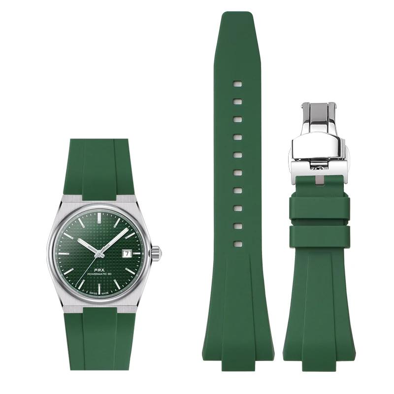 Silicone Strap for Tissot PRX 35MM/40MM Series Men Women Casual Fashion Replacement Rubber Strap + Quick Release Tools