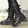 Fashion Women's New High Waisted Belt Buckle Lace Up Side Zipper Boots 2024 Winter Outdoor Anti Slip High-quality Fashion Women's Boots