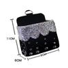 Bling Crystal Rhinestone Car Air Vent Pocket Bag Storage Box Organizer Universal Leather Car Mobile Phone Glasses Holder