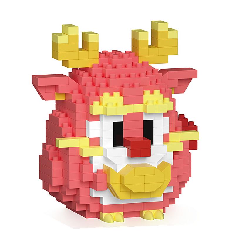 Miniature Small Particle Assembly Educational Building Blocks Toy Puzzle Chinese Style Traditional Lion DIY Assembly Aame