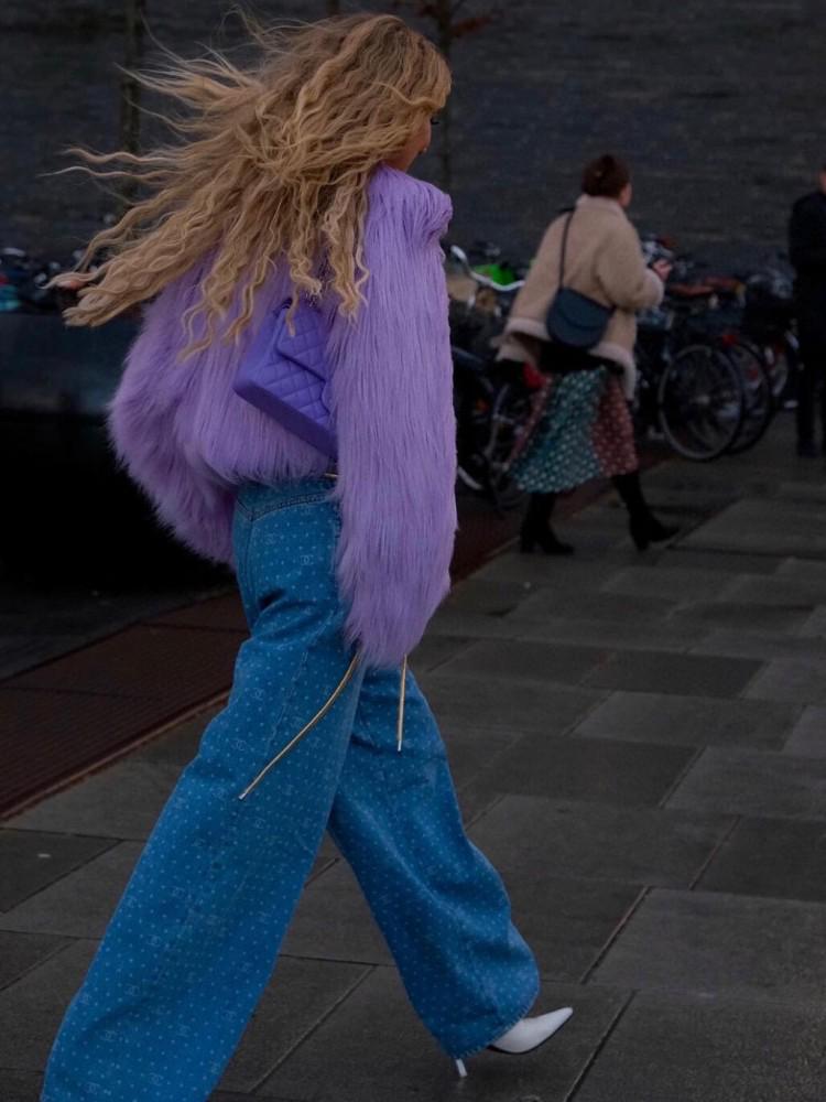 2025 Purple Eco-Friendly Fur Women's Thick Fluffy Coat - Versatile Korean Style