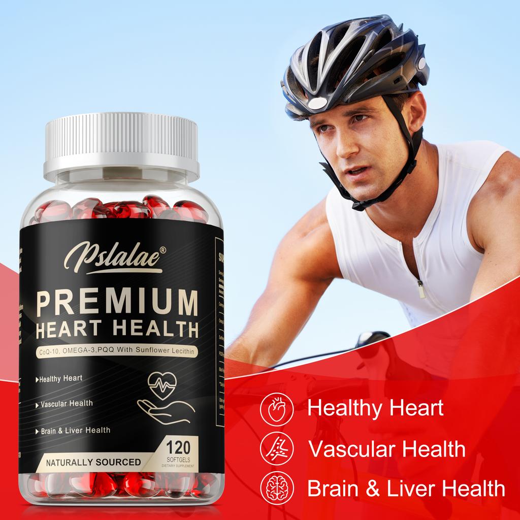 Complex soft capsules, containing fish oil, coenzyme Q10 extract, natural plant nutrients, suitable for both men and women.