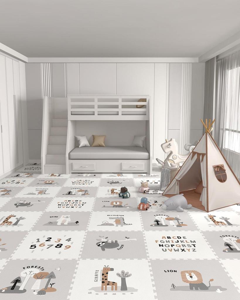 Beiyi Non-Toxic XPE Baby Crawling Mat: Thick, Odorless Foam for Infants and Kids.