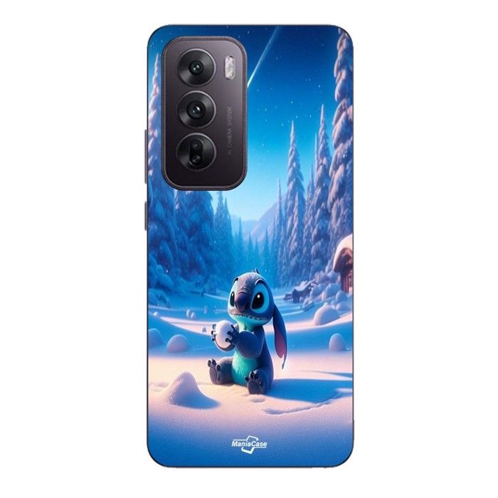 Coque Pour Oppo Reno 12 5g Stitch mignon neige étoilée 3D Maniacase