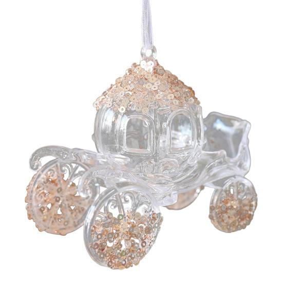 Рождественское акриловое подвесное украшение с блестками Прозрачный Олень Бабочка Тыква Карета Снежинка Стрекоза