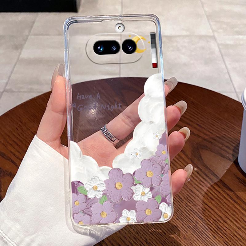Гелевый чехол для Nothing Phone 4A Capa Coque Прозрачный силиконовый мягкий ТПУ задняя крышка Милый кот Кролик Сердце Защитный чехол Fundas
