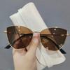 New Retro Metal Small Frame Cat Eye Sunglasses Womean Style European And American Fashion Street Photo Decorative Sungla Uv400
