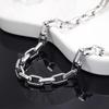 Silver Color Metal Necklace Thick Hollowed-out Necklace Hip Hop Man Necklace  Daily Wear