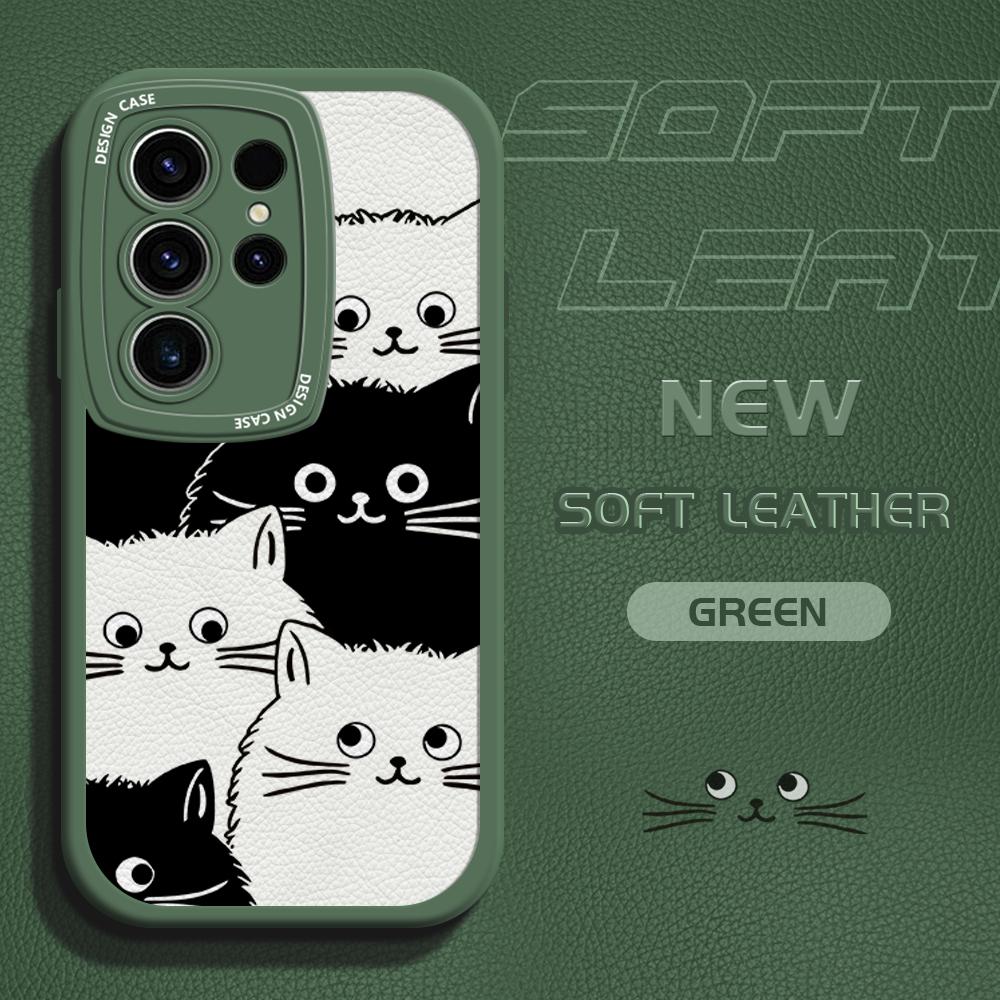 Чехол для телефона из искусственной кожи с рисунком черно-белых кошек для Infinix Vivo OPPO Reno Realme Huawei Nova, тонкий чехол для смартфона с ощущением кожи