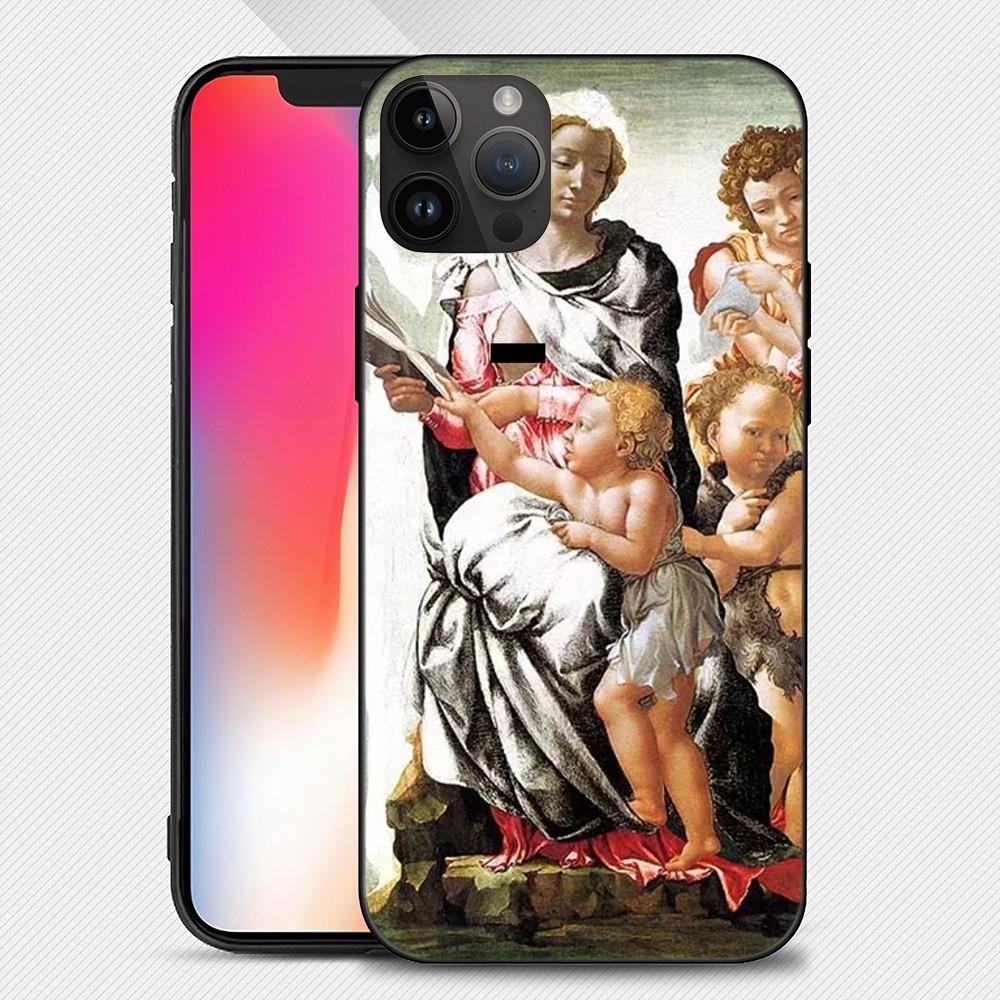 Чехол для телефона Michelangelo Art для iPhone 15 14 13 12 11 Pro Max Mini X 7 8, мягкий чехол