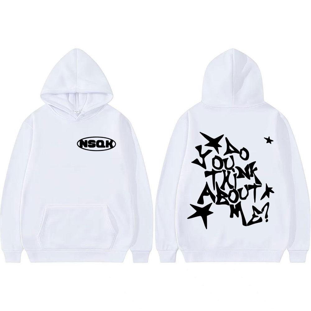 Rapper Nsqk Aoou Thnk about Me Album 2025 Merch Hoodie Men Women Fashion Retro High Quality Hoodies Long Sleeve Loose Sweatshirt