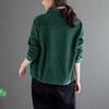 Женская вельветовая однотонная куртка с длинным рукавом, короткая, свободного кроя, в стиле ретро, повседневная, рубчатый топ для весны и осени