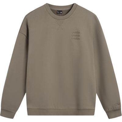 Li Ning Sports Lifestyle Series Round Neck Casual Fashion Letter Fleece Sweatshirt Unisex Sweatshirt AWDVF71-5