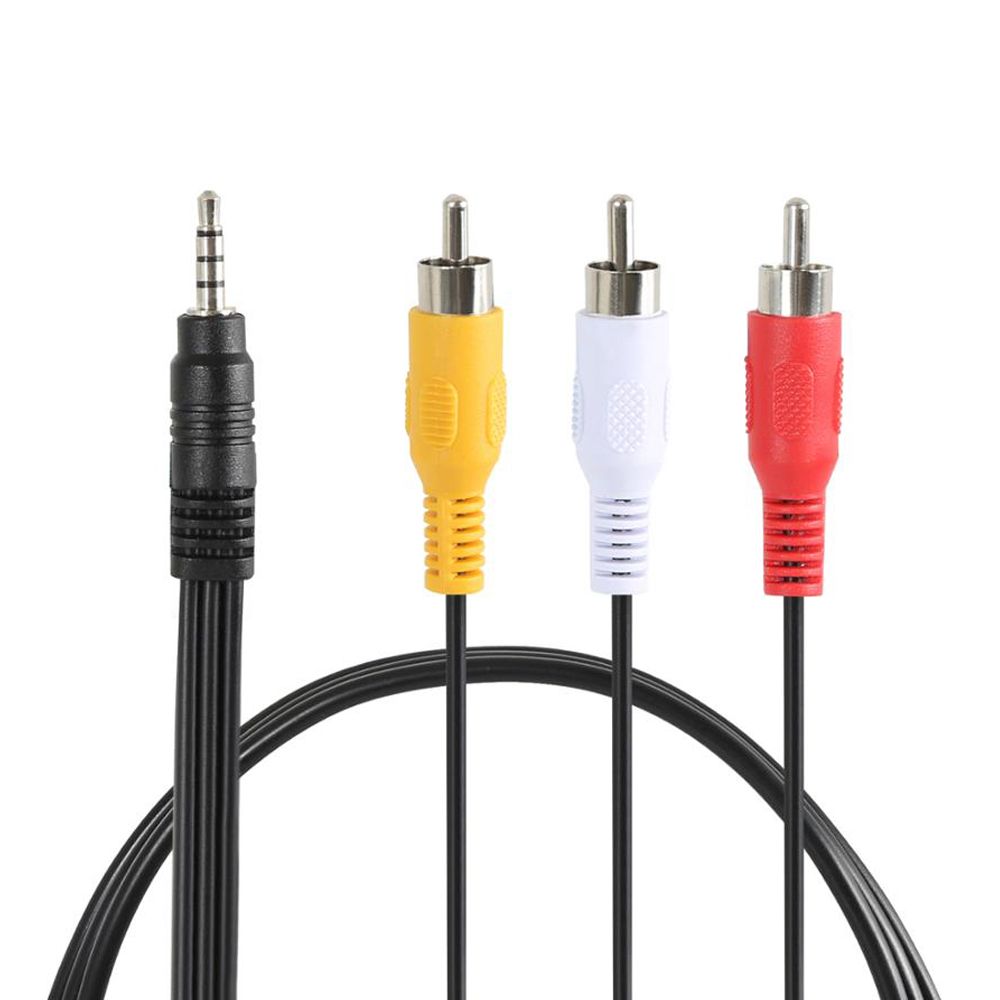 1M DVD TV Male to Male Speaker AV Cable AUX Cable Adapter Wire 3.5mm Jack to 3 RCA