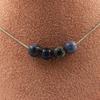 Stones and Minerals. Necklace 4 Beads Sodalite 8 Mm Stainless Steel Chain Necklace Women, Men. Customizable Size.