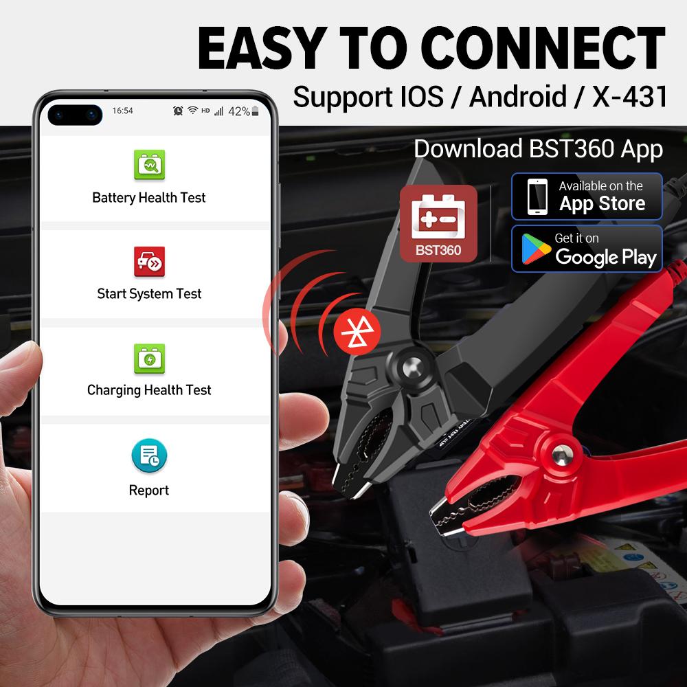 LAUNCH BST360 12V Car Battery Tester Automotive Cranking Charging Scanner Tools for CRP919E BT/PRO ELITE/PRO V5.0/PRO3S+ V5.0...