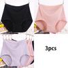 3pcs High-Waist Pure Cotton Panties for Middle-Aged Women - Plus Size Ideal for Elderly Moms Soft & Breathable