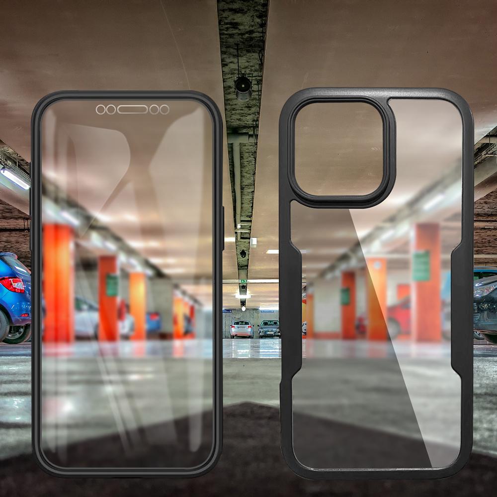 Чехол для iPhone 16 Pro Max Акрил+ТПУ Прозрачная крышка для телефона с ПЭТ-пленкой для экрана