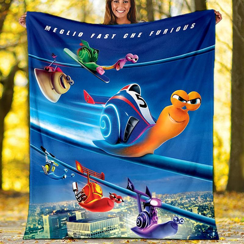 1pc TURBO1 Theme Blanket - Digital Print, Polyester, Cozy for All Seasons, Perfect for Outdoor, and Travel