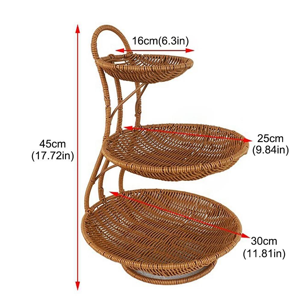 Handwoven Fruit Basket Imitation Rattan Weaving Storage Basket New Storage Rack  Living Room