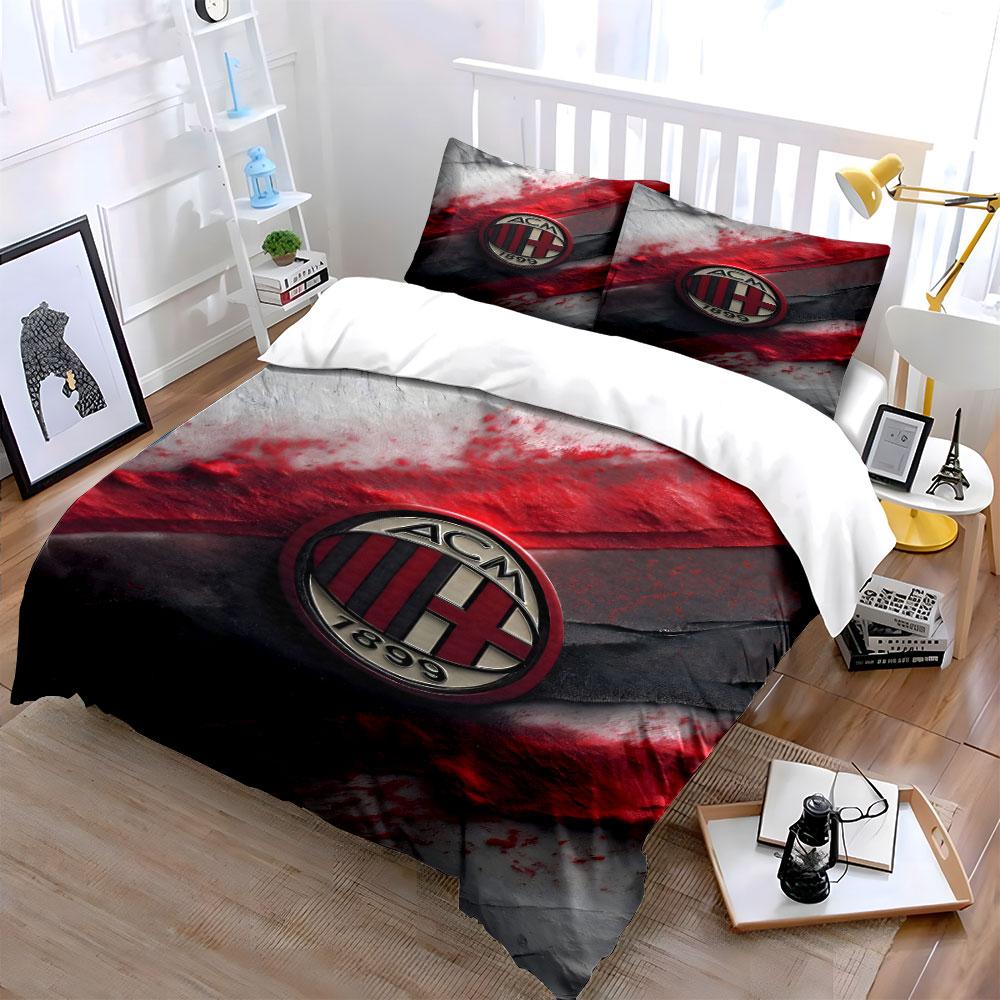 AC Milan logo pattern. Bedding sets Duvet cover sets Duvet covers Pillowcases(1 * Duvet Cover 2 * Pillowcases without duvet insert)