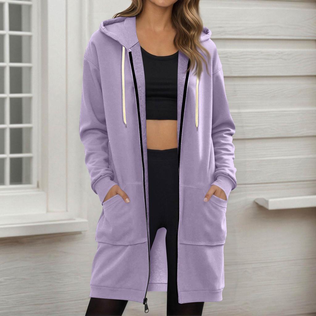 Women's Zip Up Hoodies Oversized Fleece Long Pullover Hooded Sweatshirts Casual Long Sleeve Fall Hoodie Jacket