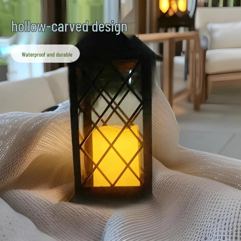 Солнечный пластиковый фонарь-подсвечник