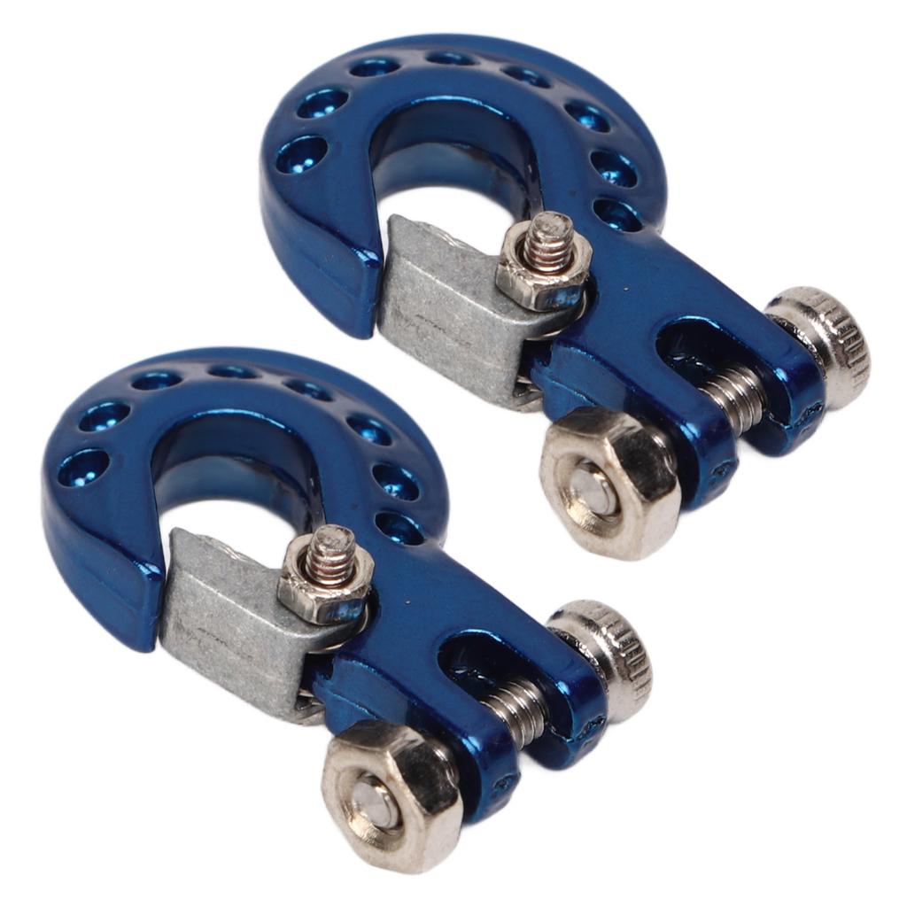 2Pcs RC Trailer Hook Aluminum Alloy Sturdy RC Climbing Car Hook for 1/10 Remote Control Cars Blue