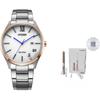 Citizen Коллекция Eco-Drive Часы с солнечным механизмом Стальной ремешок Мужские часы Белый циферблат BM7356-80A