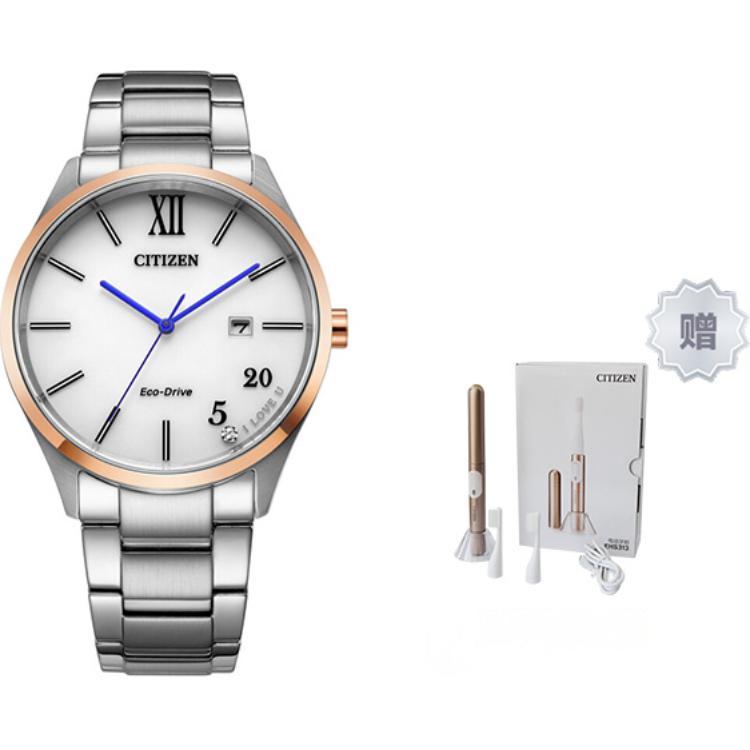 Citizen Коллекция Eco-Drive Часы с солнечным механизмом Стальной ремешок Мужские часы Белый циферблат BM7356-80A