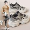 Весна Новые Женские Массивные Спортивные Кроссовки С Цветными Блоками Сетчатые Дышащие Увеличивающие Платформу Обувь Модные Корейские Женские Кроссовки