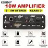 5W Amplifier Bluetooth DIY MP3 WAV Decoder Board DC 5V 10W Wireless Car USB MP3 Player TF Card Slot USB FM with 6.5mm Mic Remote